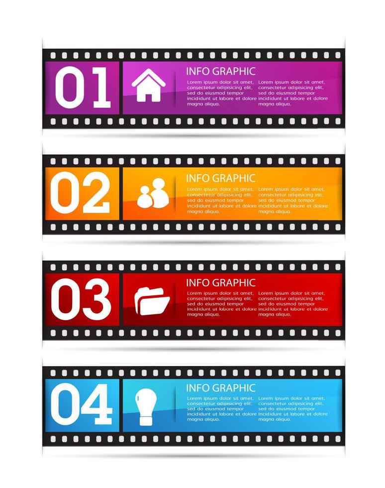 colorida infografía de 4 pasos vector