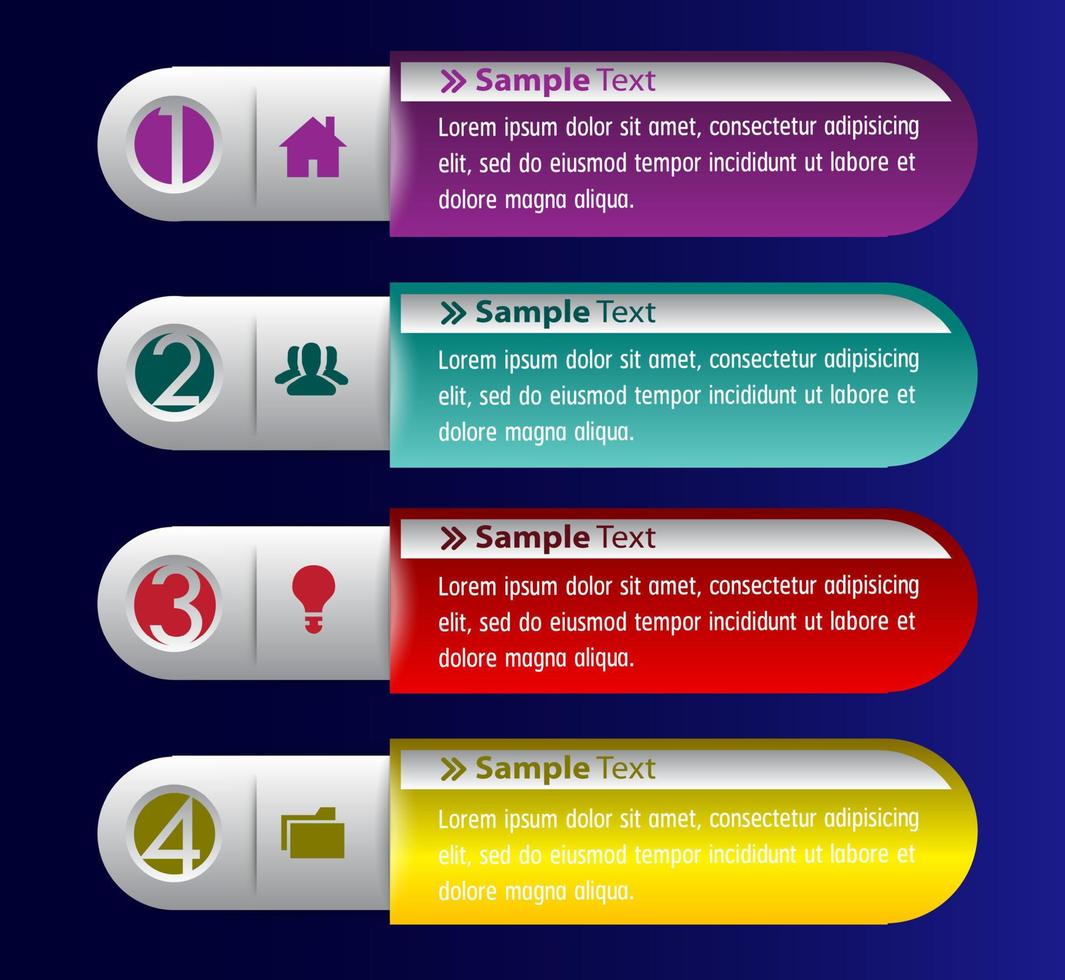 colorida infografía de 4 pasos vector