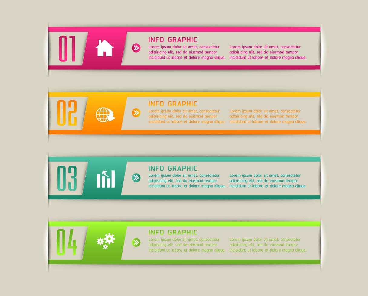 Colorful 4-step Infographic vector