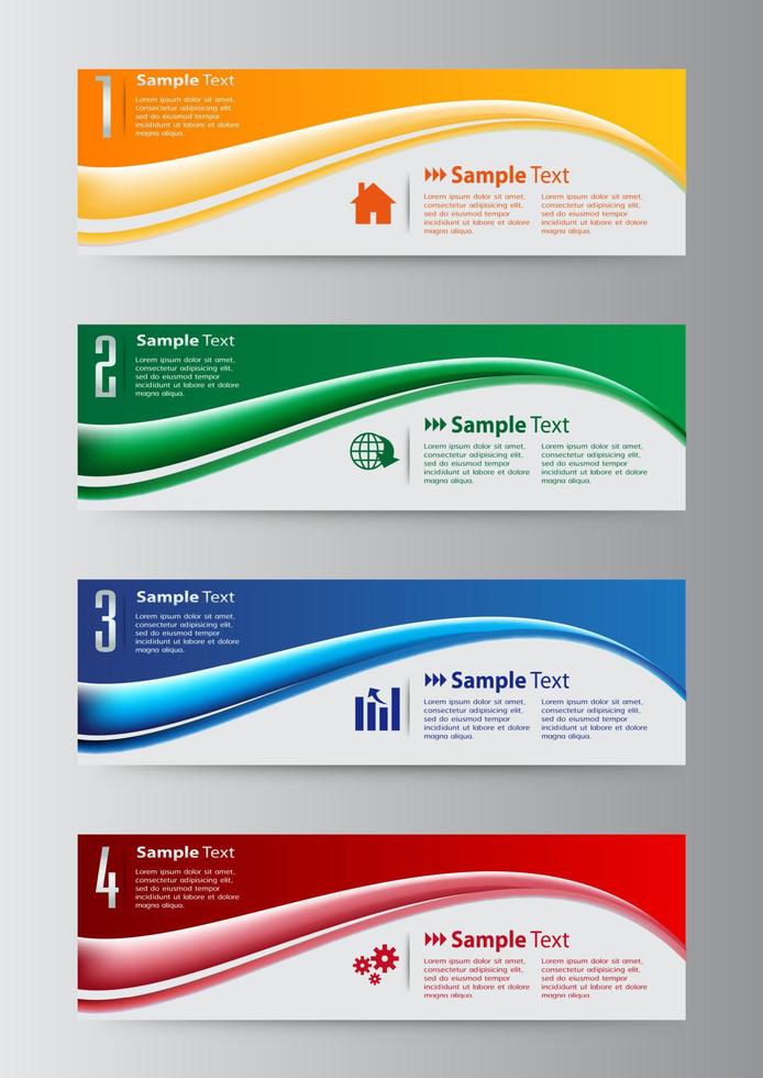 colorida infografía de 4 pasos vector