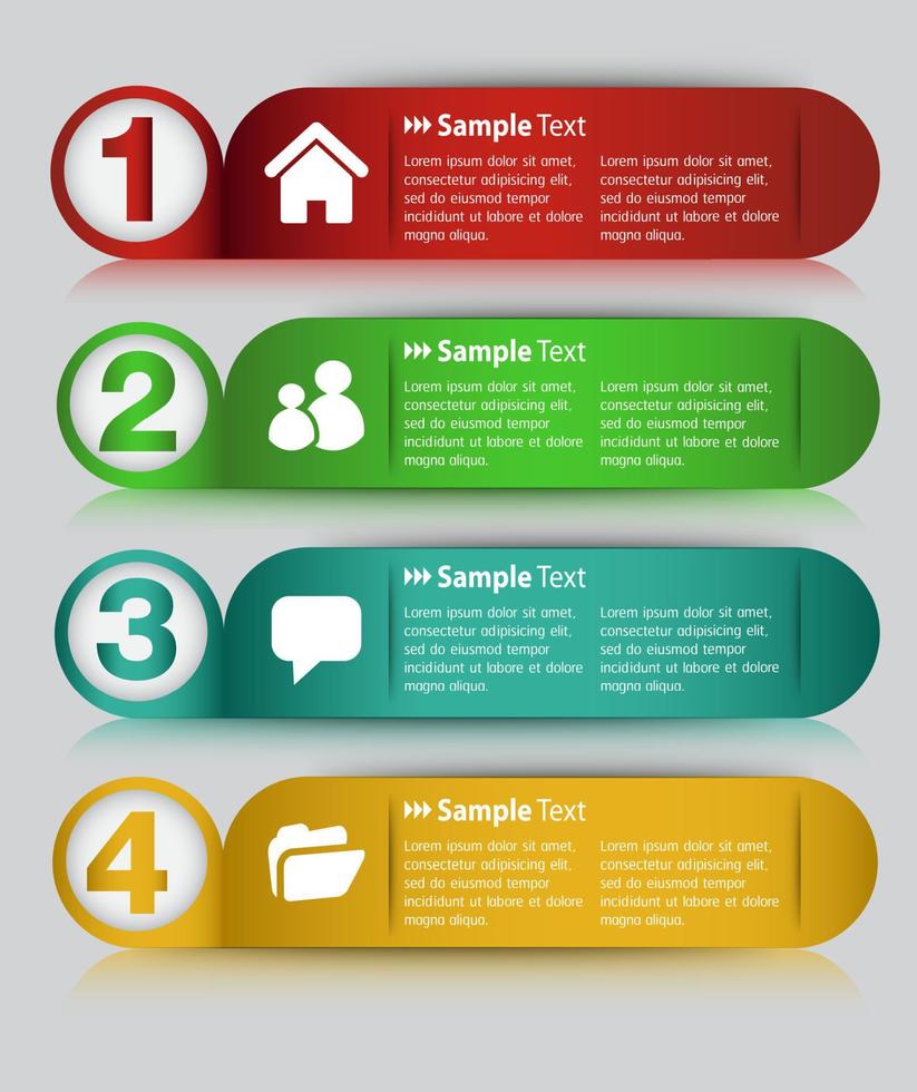 colorida infografía de 4 pasos vector