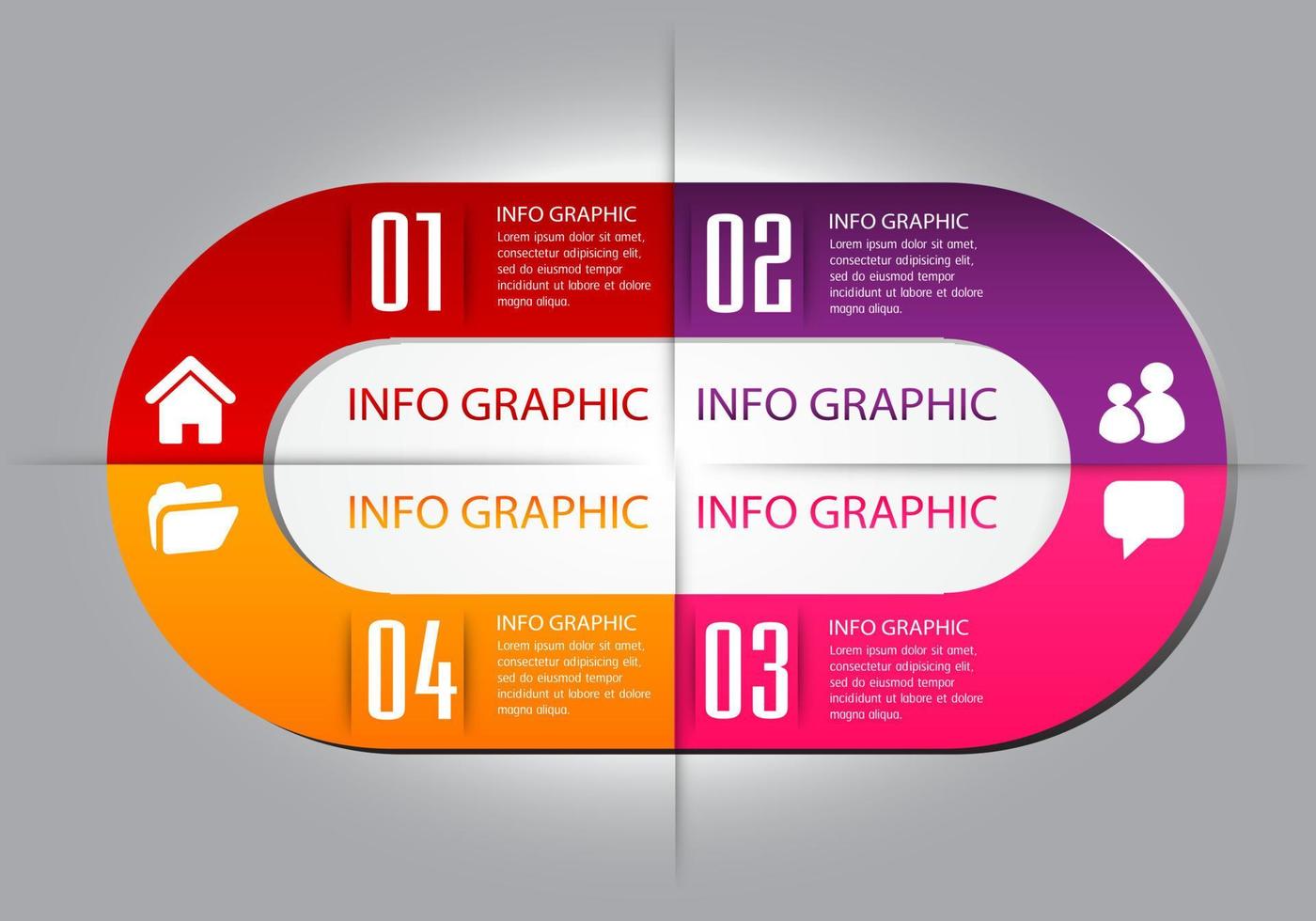 colorida infografía de 4 pasos vector