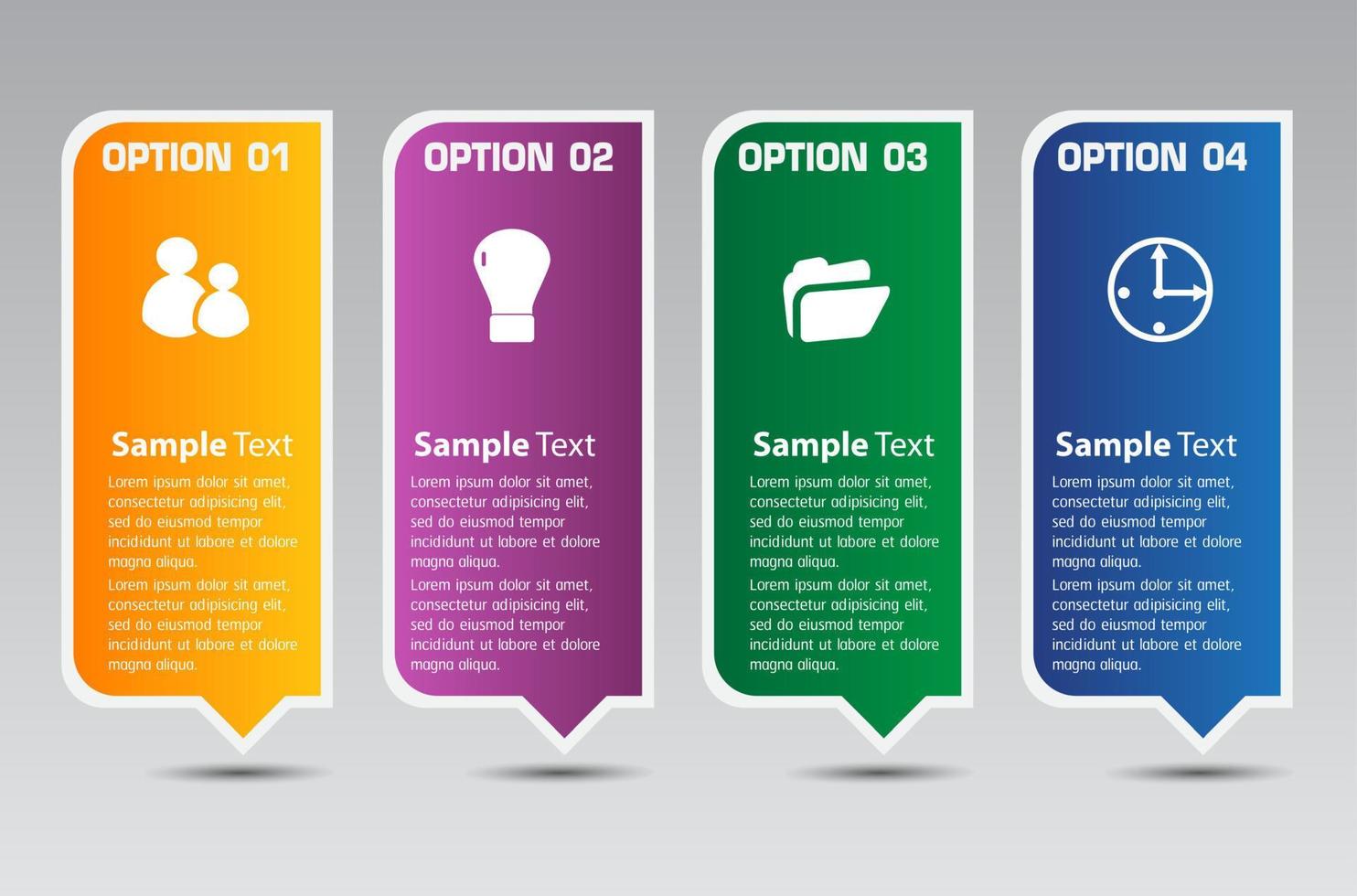 Colorful 4-step Infographic vector