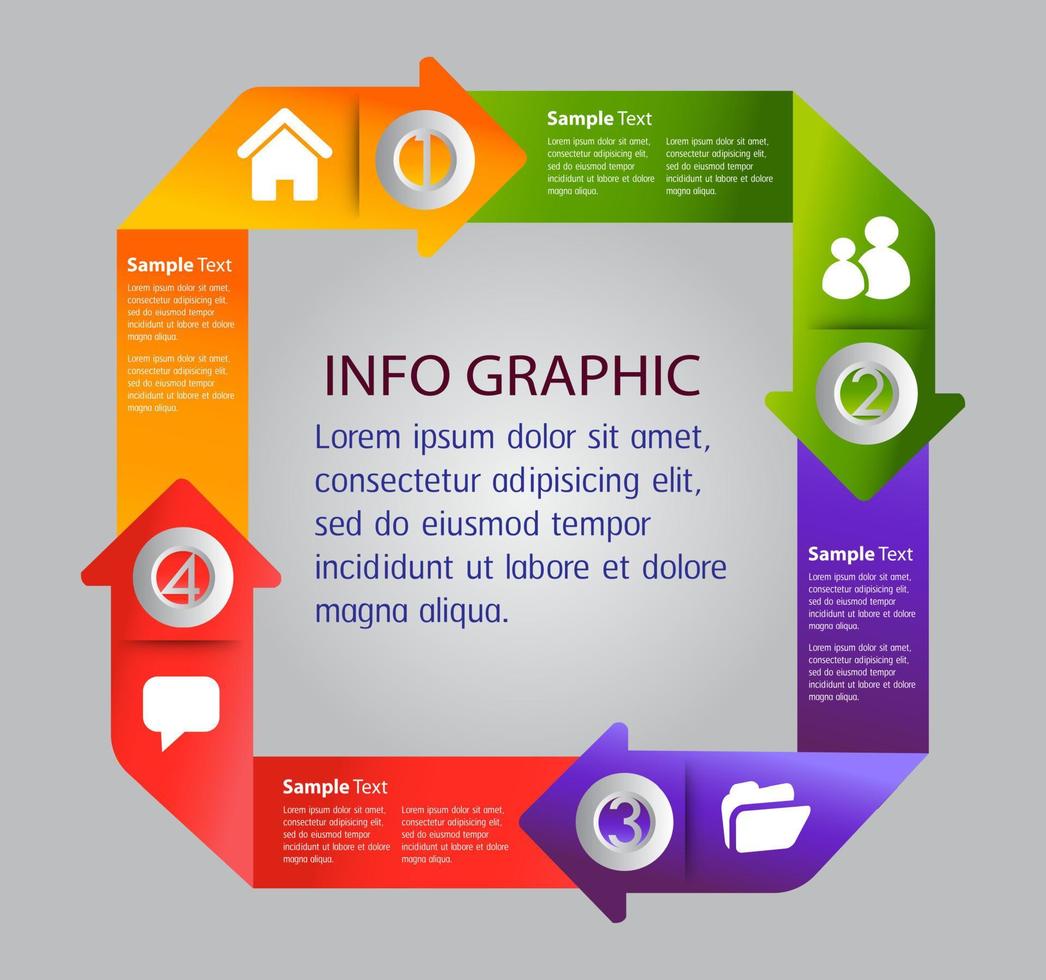 Colorful 4-step Infographic vector