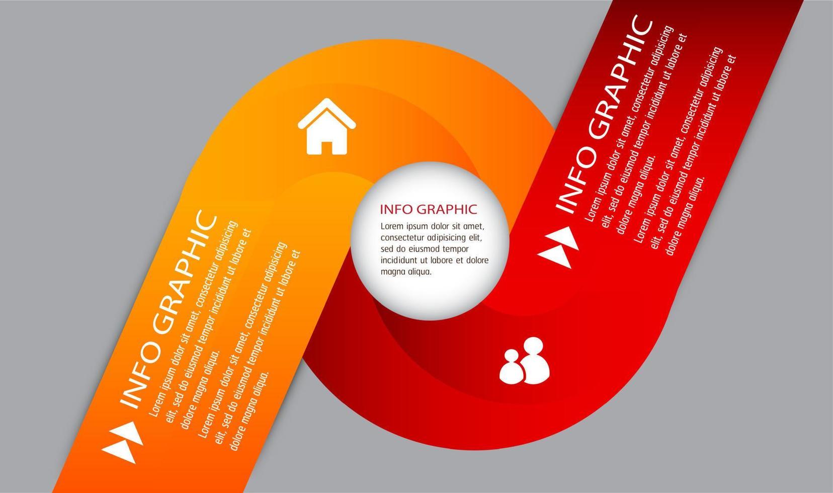 colorida infografía de 2 pasos vector