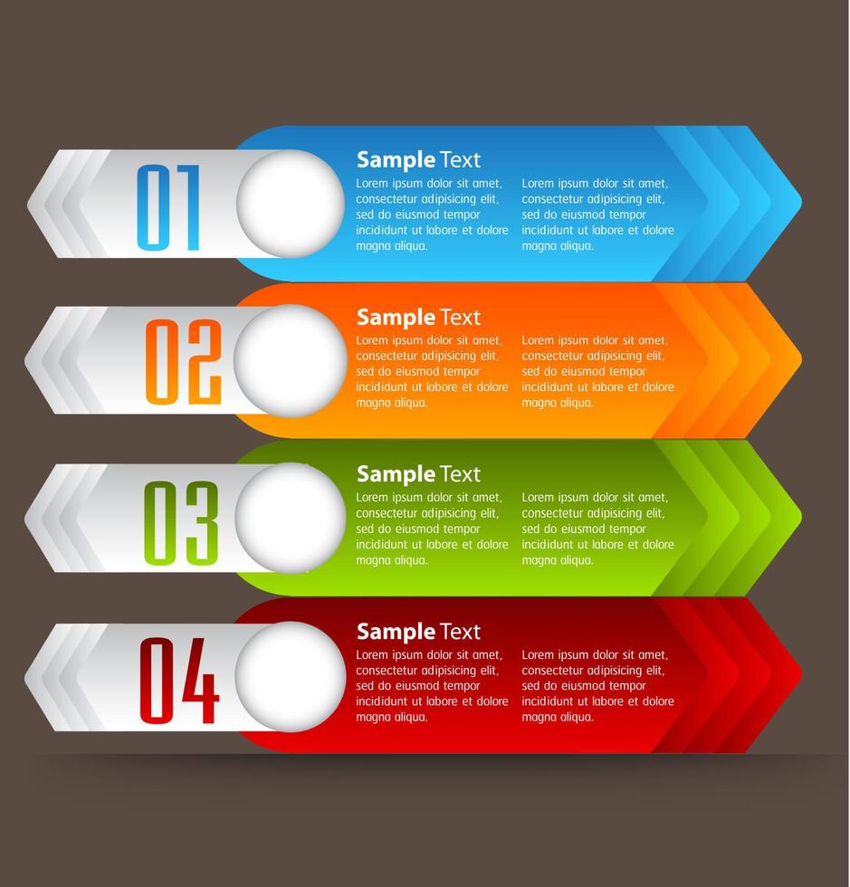 colorida infografía de 4 pasos vector