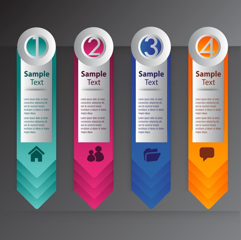 Colorful 4-step Infographic vector
