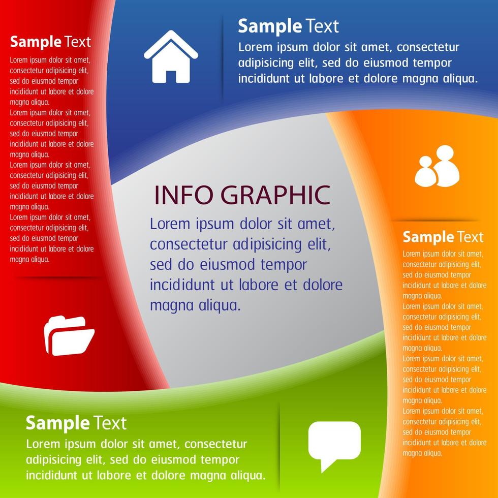 colorida infografía de 4 pasos vector