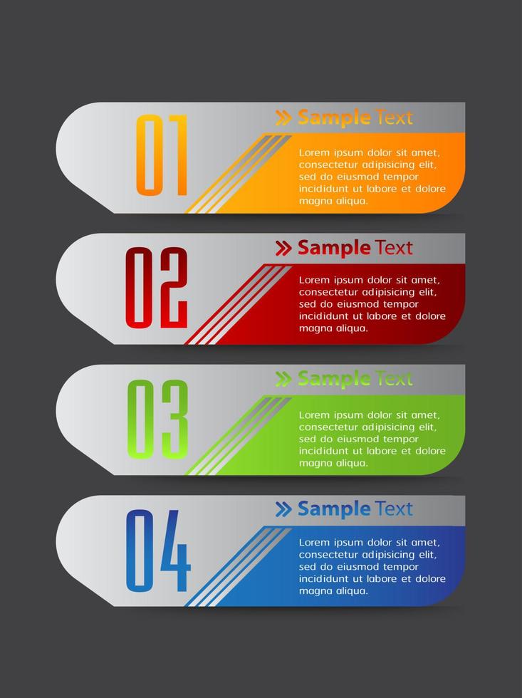 colorida infografía de 4 pasos vector