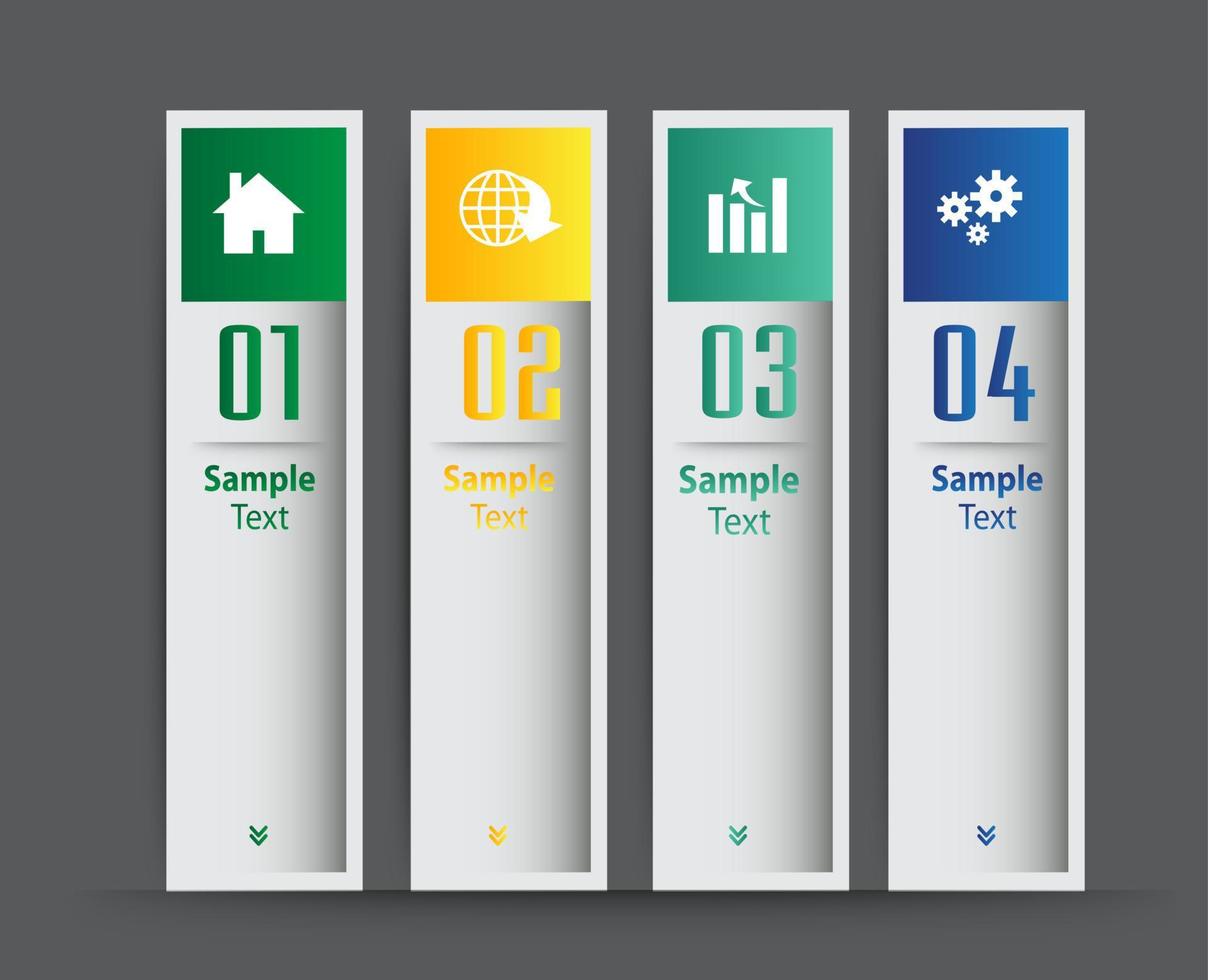 colorida infografía de 4 pasos vector