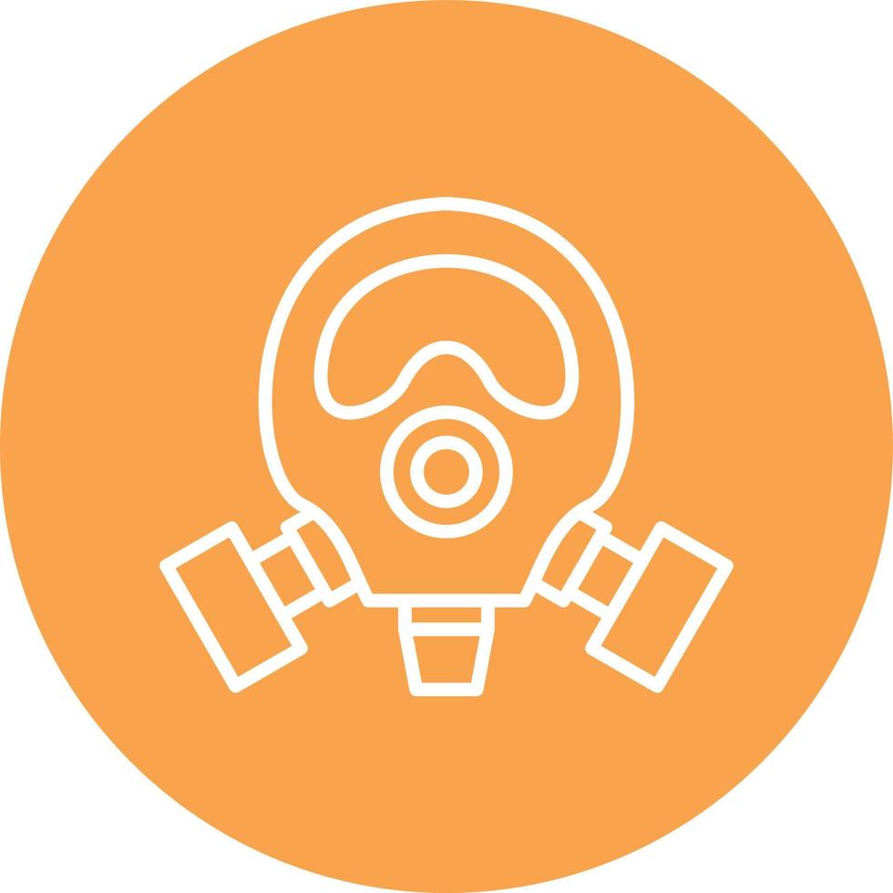 Gas Mask Line Circle vector