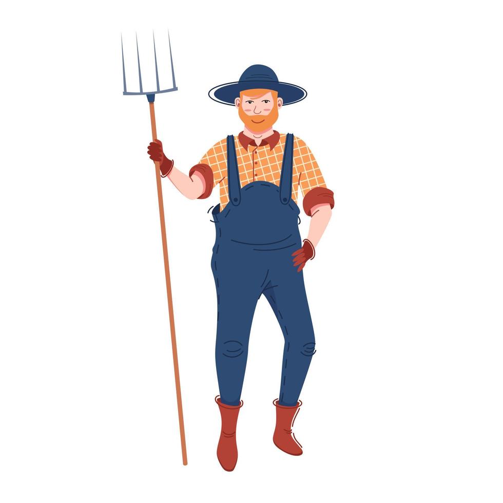 Cartoon farmer. Isolated on a white background. vector