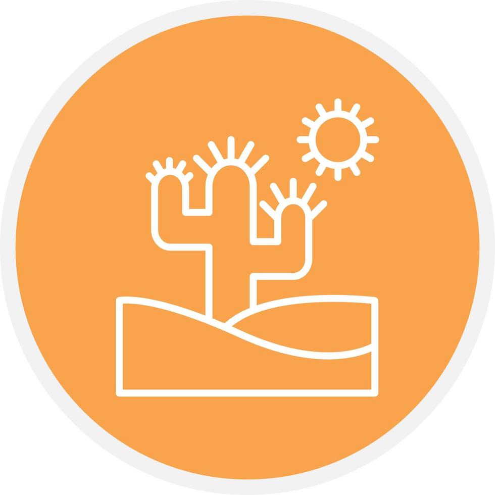 Cactus Line Circle vector