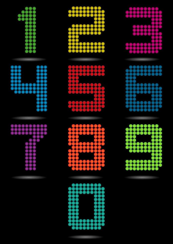 Colorful Number Set vector