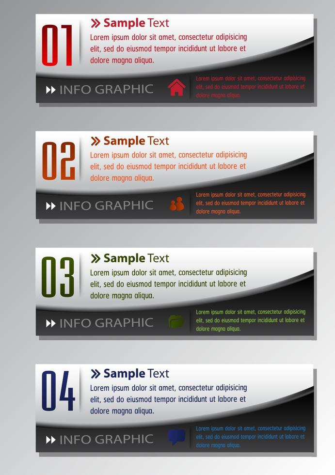 colorida infografía de 4 pasos vector