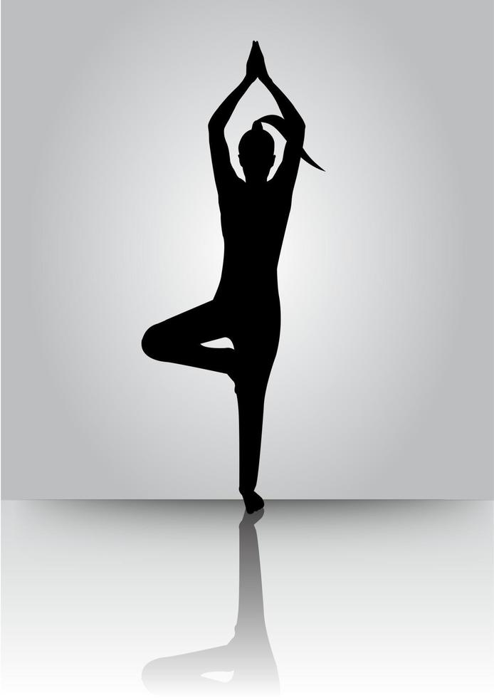 Meditation Yoga With Human Silhouette vector
