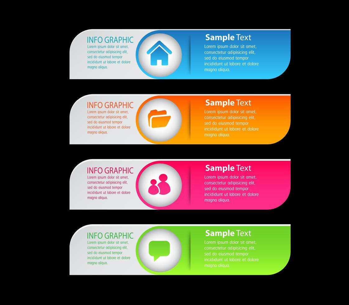 colorida infografía de 4 pasos vector