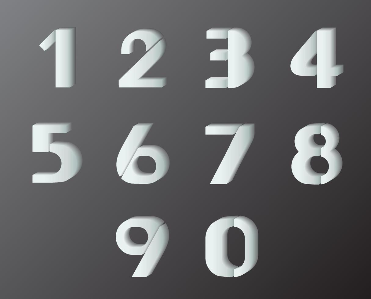 Colorful Number Set vector