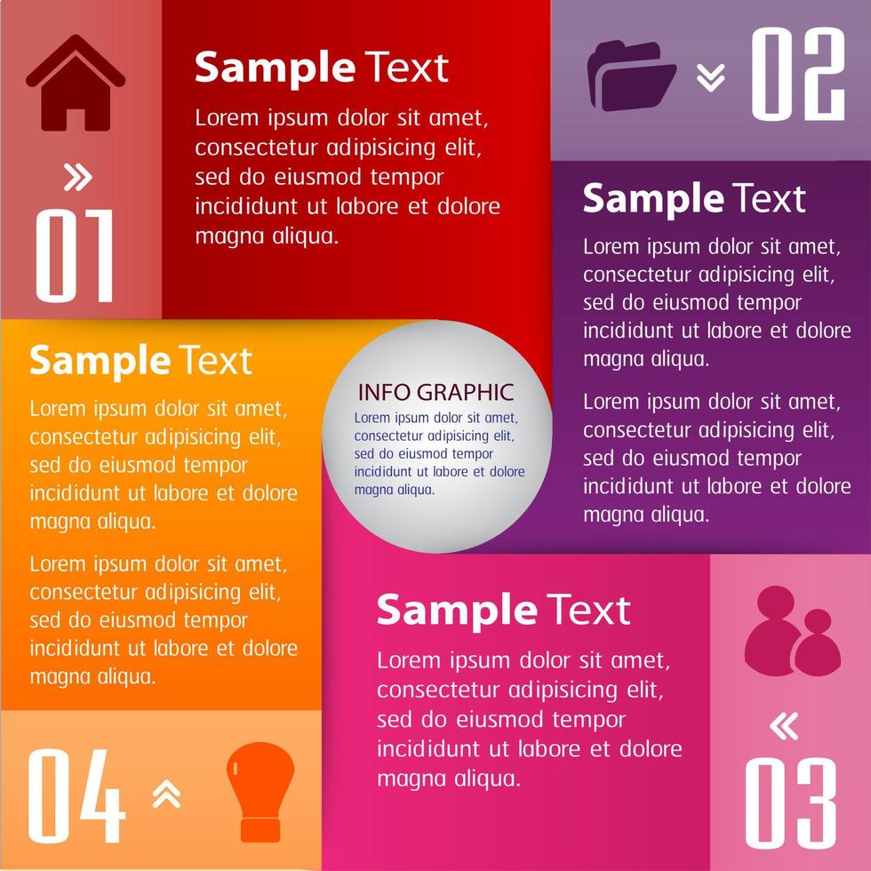 colorida infografía de 4 pasos vector