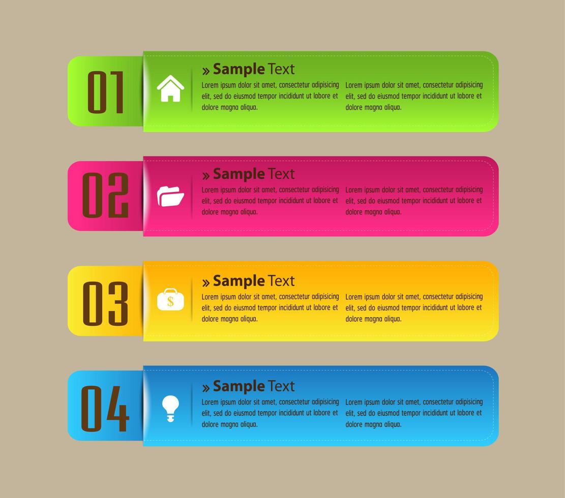 Colorful 4-step Infographic vector