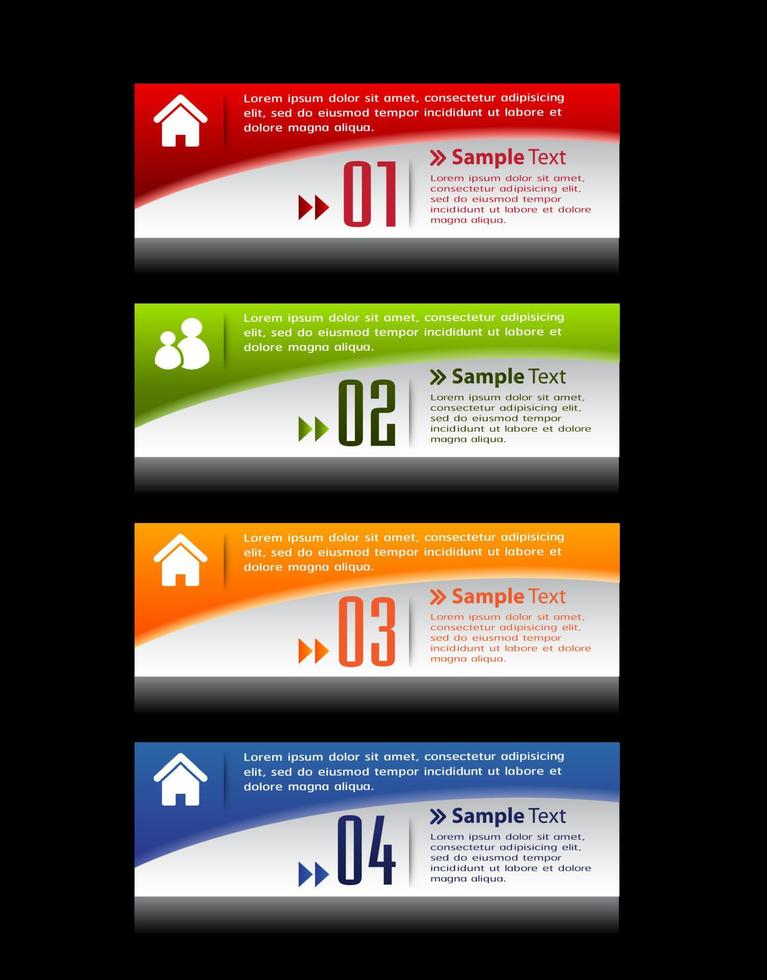 colorida infografía de 4 pasos vector