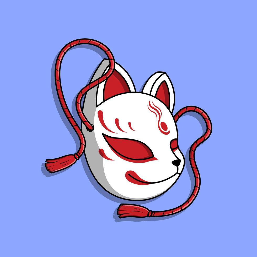 máscara kitsune japonesa, ilustración vectorial eps.10 vector