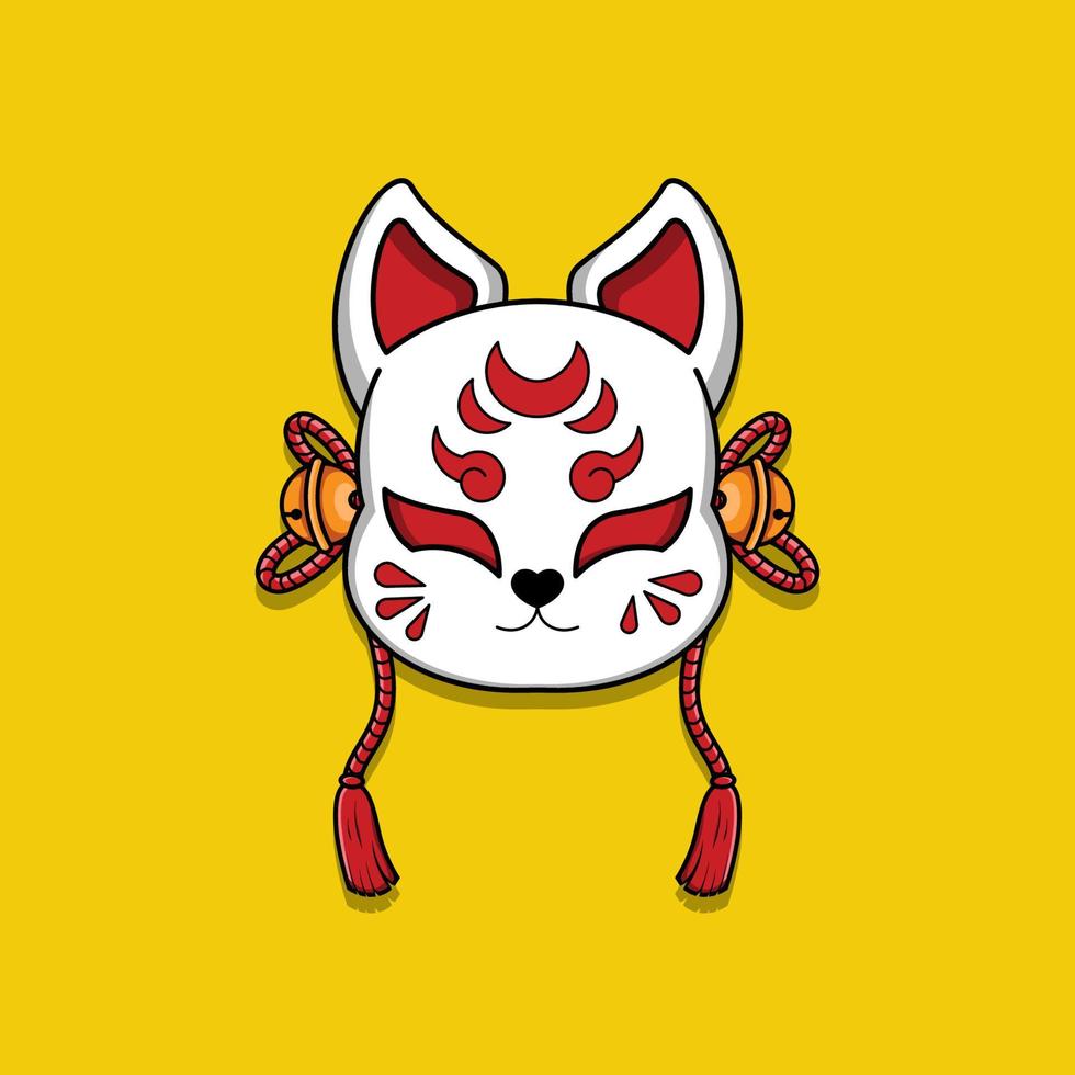 máscara kitsune japonesa, ilustración vectorial eps.10 vector