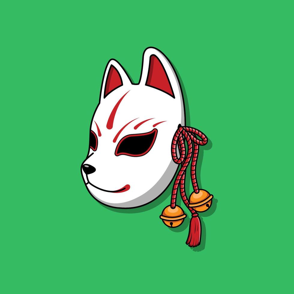 máscara kitsune japonesa, ilustración vectorial eps.10 vector