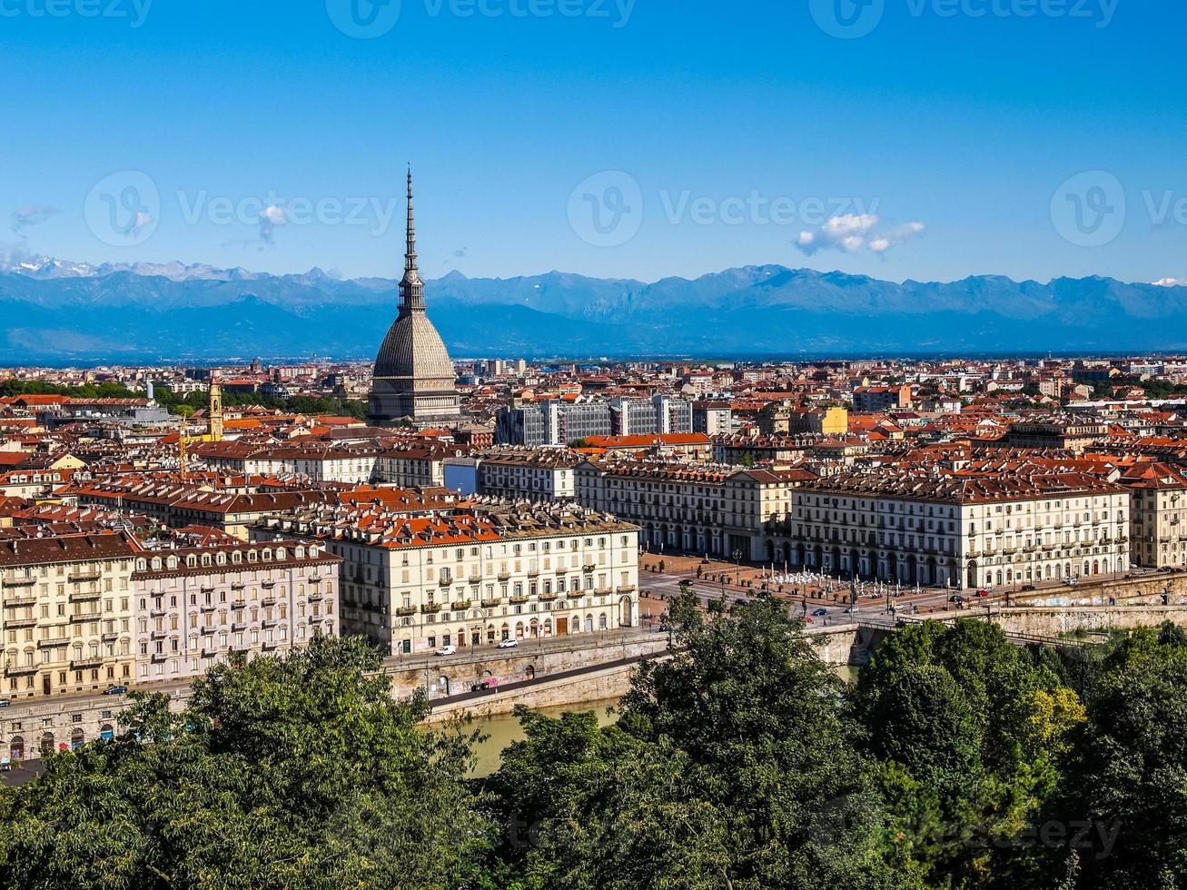 HDR Aerial view of Turin photo