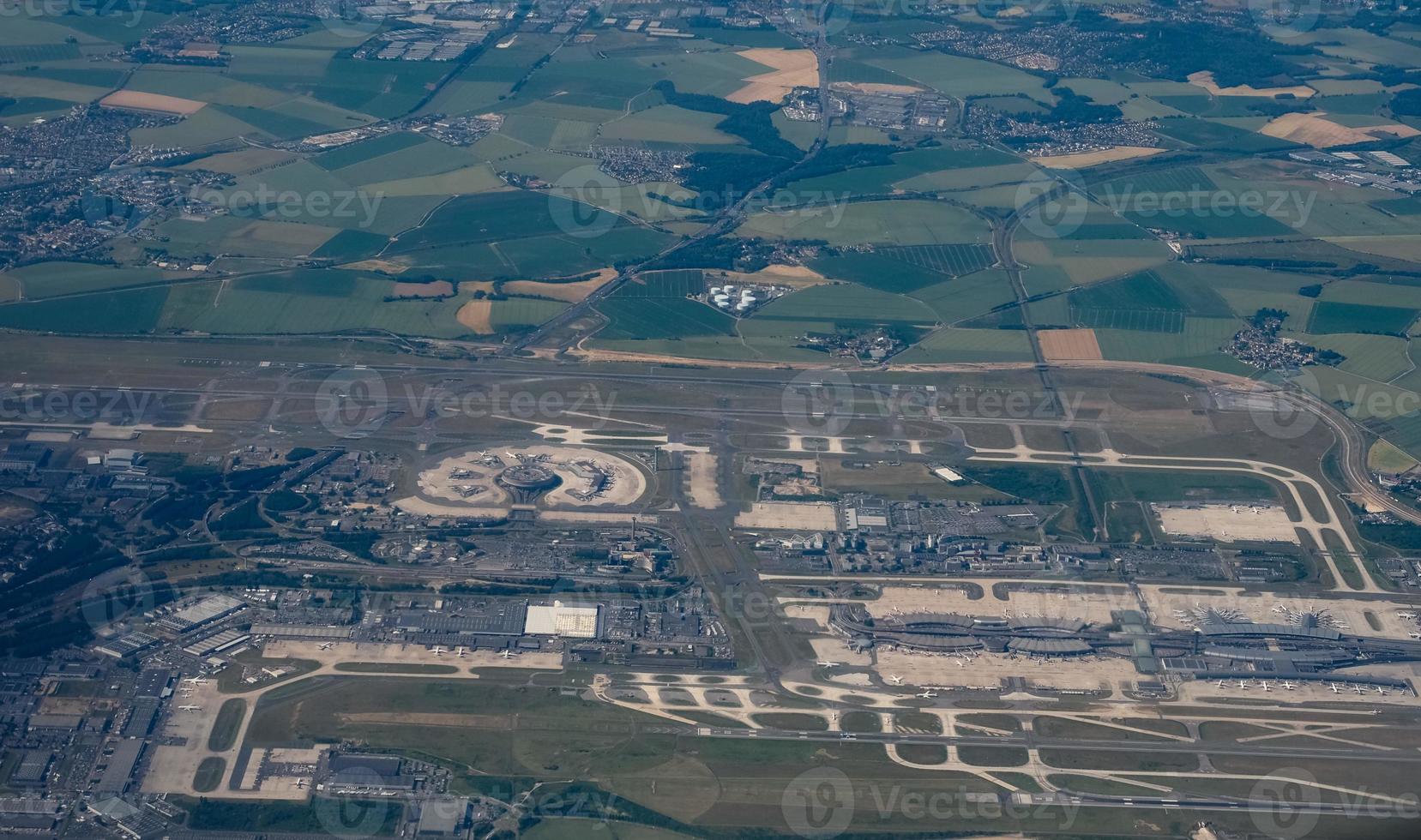 Aerial view of Charles de Gaulle airport in Paris 9845357 Stock