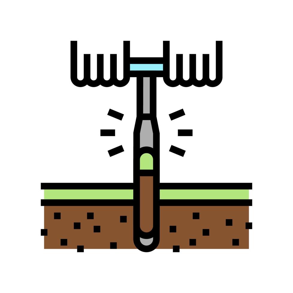 drilling tool for soil testing color icon vector illustration