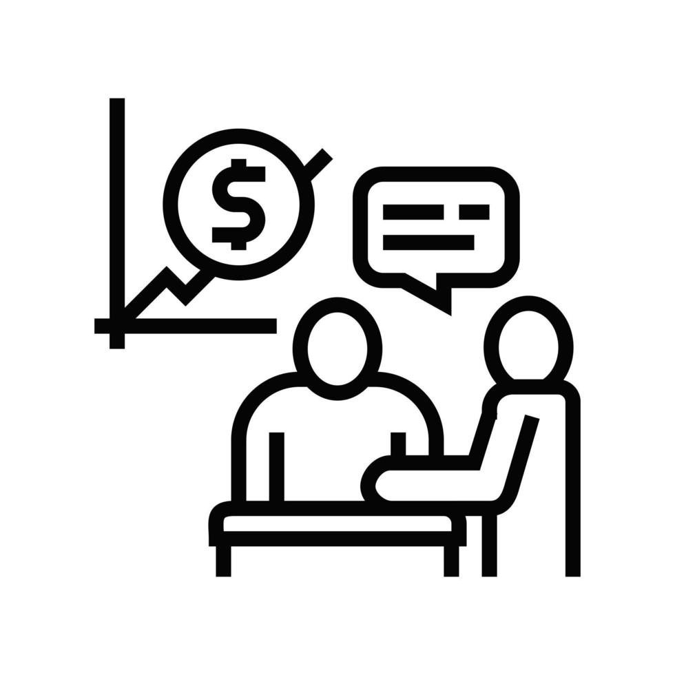 financial consultation and advise line icon vector illustration