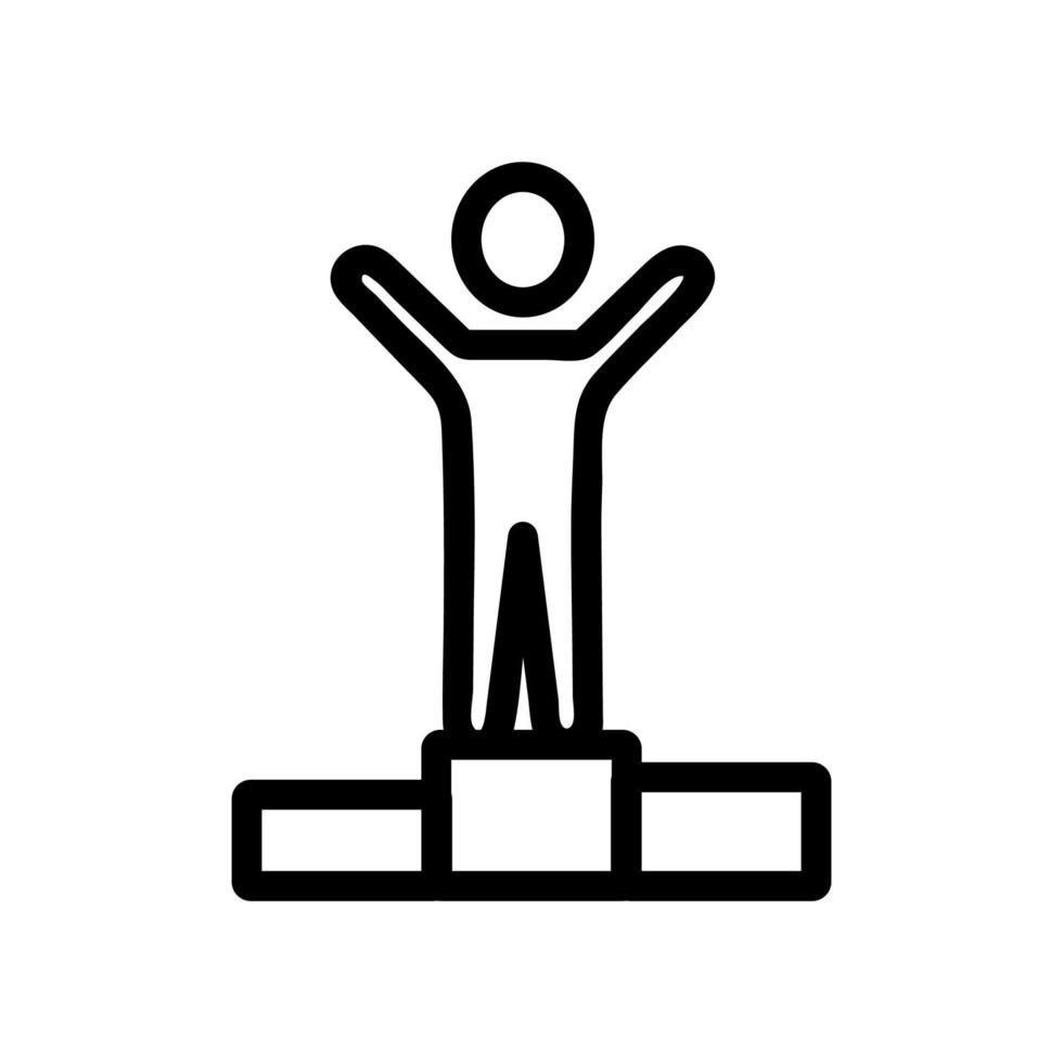 The winner on the pedestal is an icon vector. Isolated contour symbol illustration vector