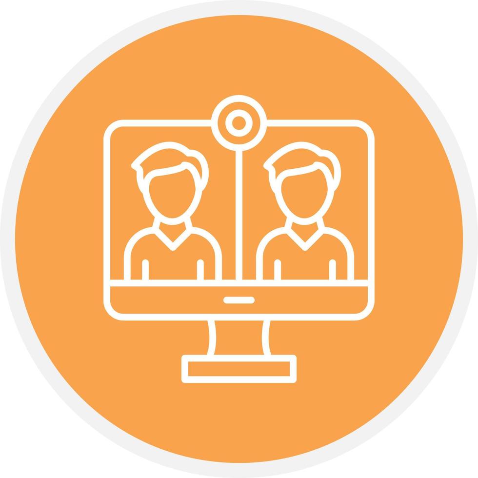 Online Meeting Line Circle vector