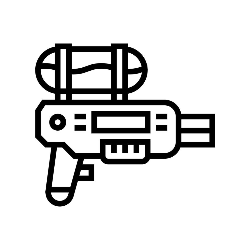 pistola de agua para la ilustración de vector de icono de línea de juego de verano