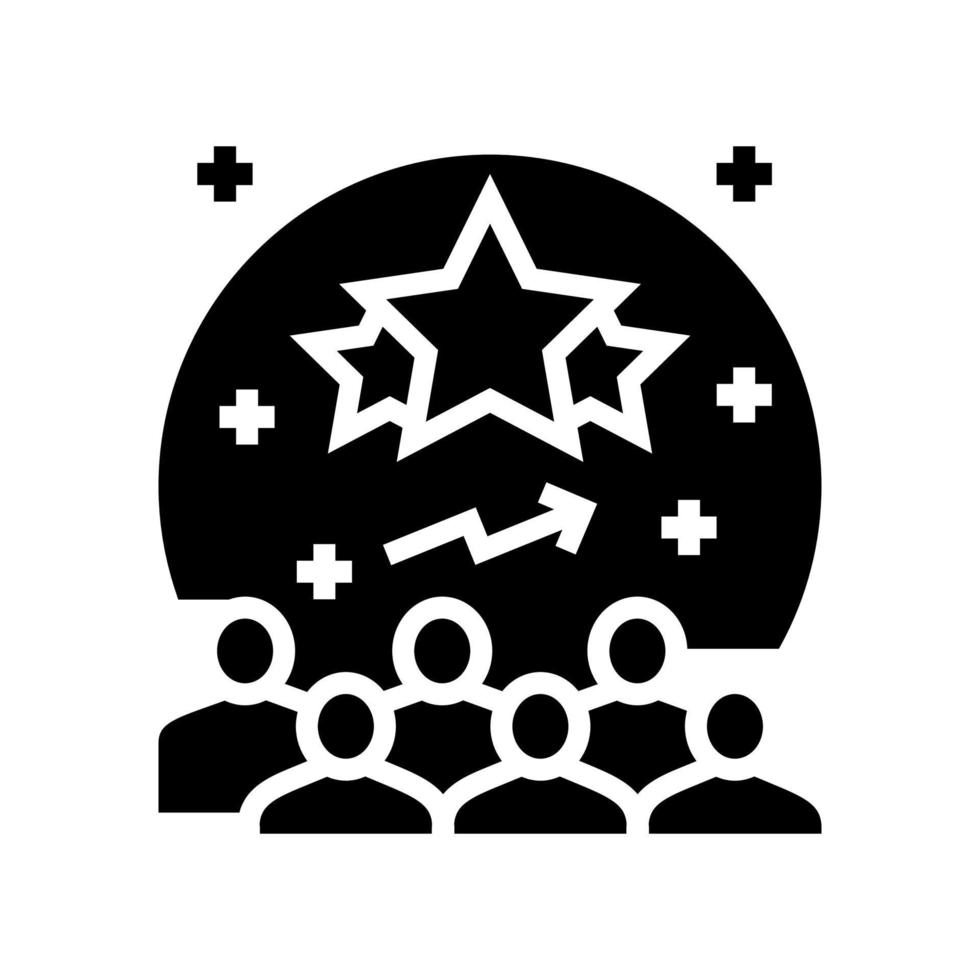 ilustración de vector de icono de glifo de gestión de reputación de popularidad