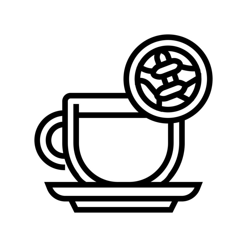 ilustración de vector de icono de línea de té blanco