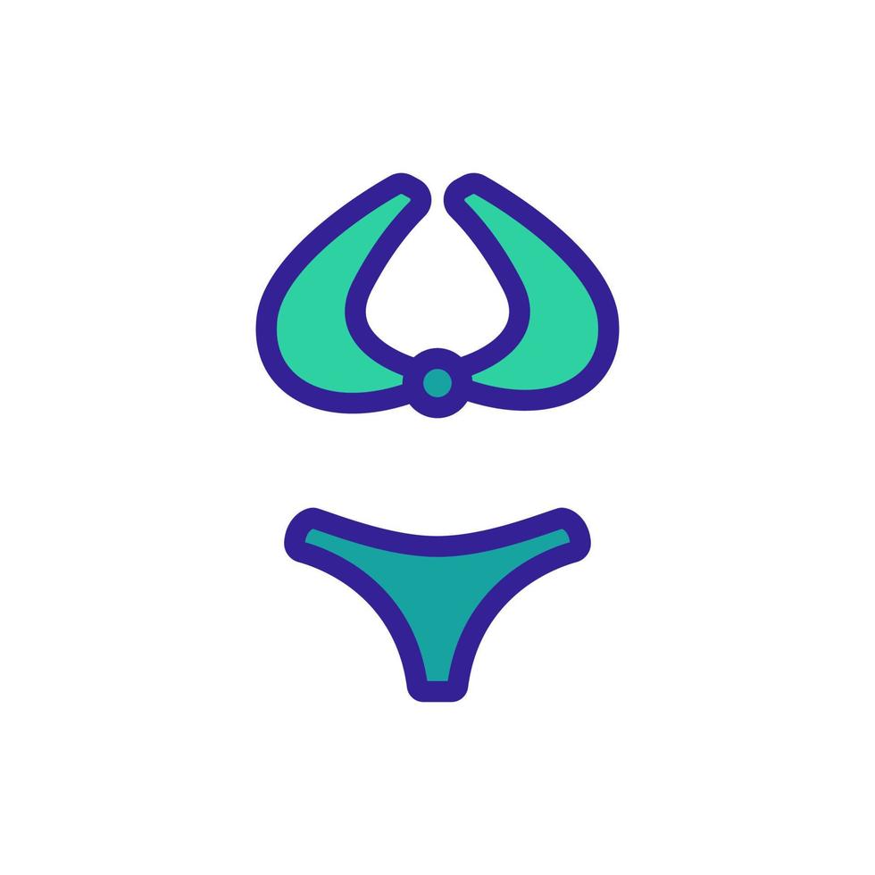 woman separate swimsuit icon vector outline illustration