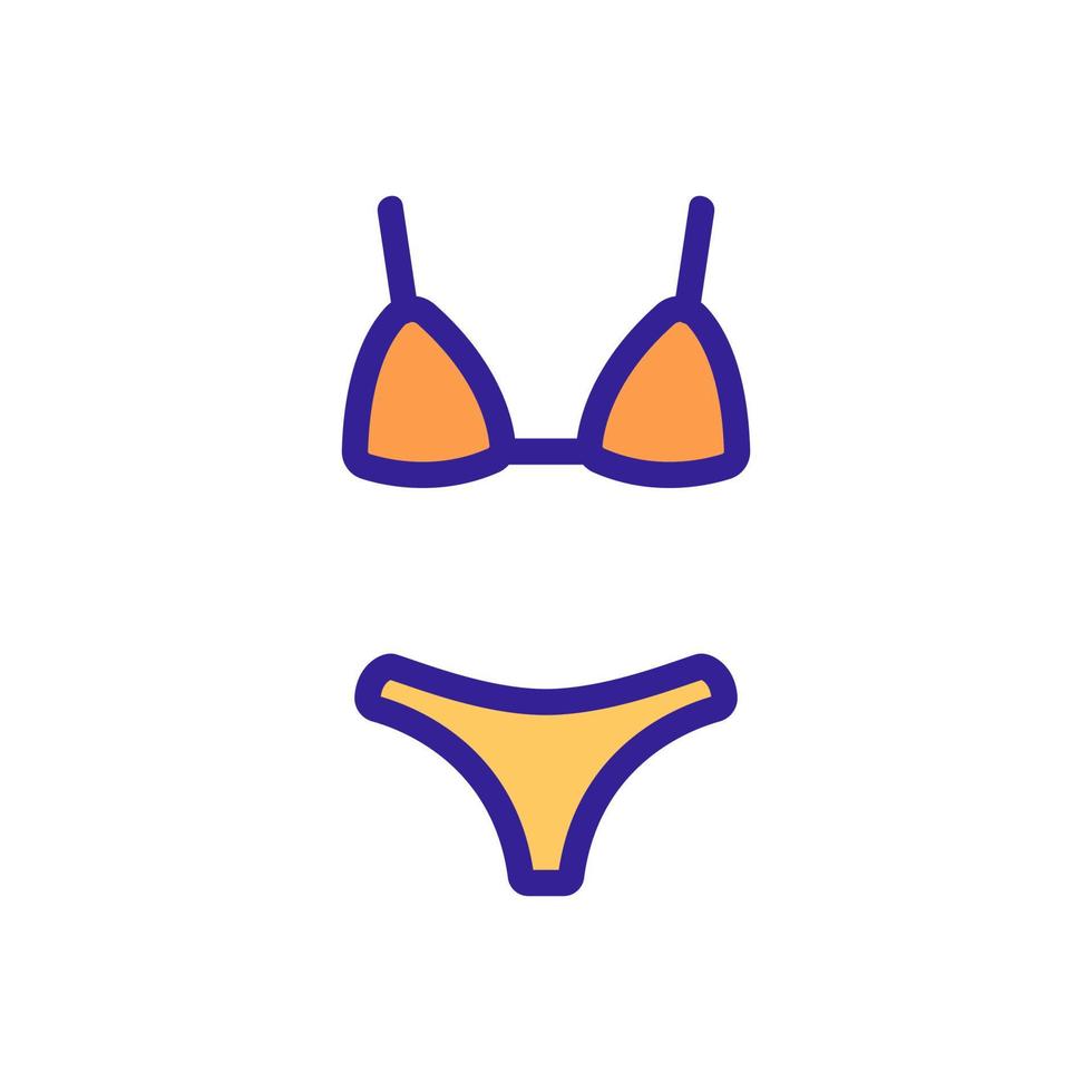 ilustración de contorno de vector de icono de traje de baño de bikini liso