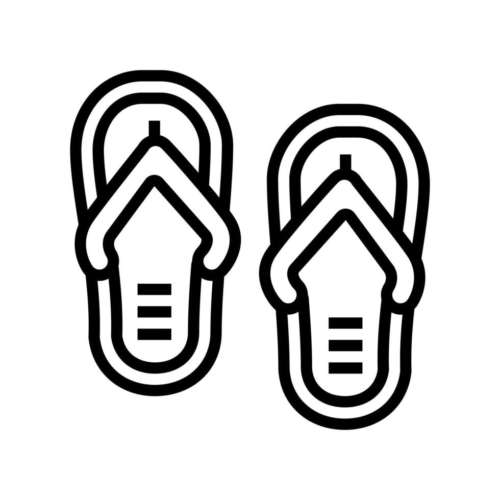 zapatillas verano zapatos línea icono vector ilustración