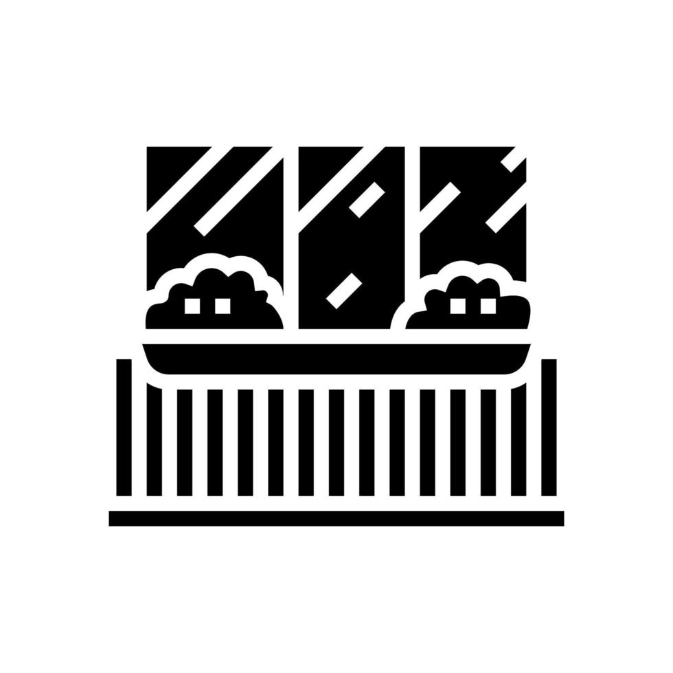 plant on balcony glyph icon vector illustration