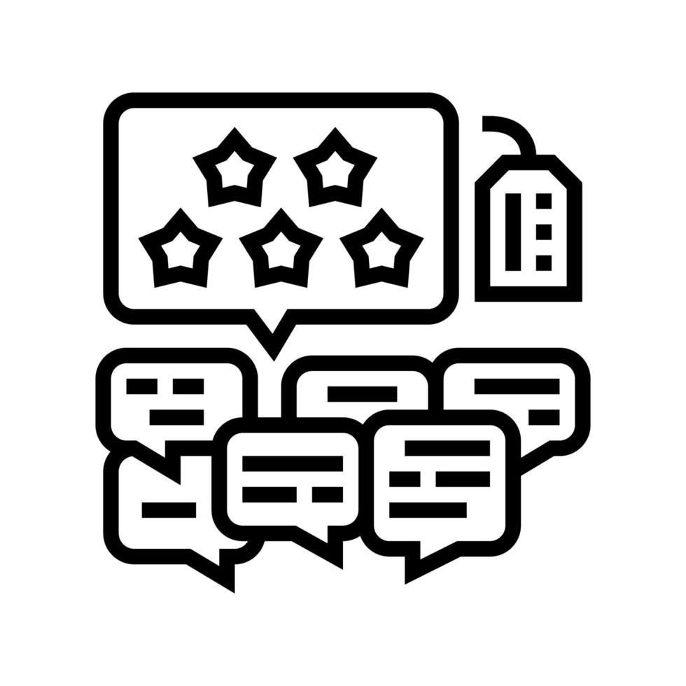 reviews reputation management line icon vector illustration