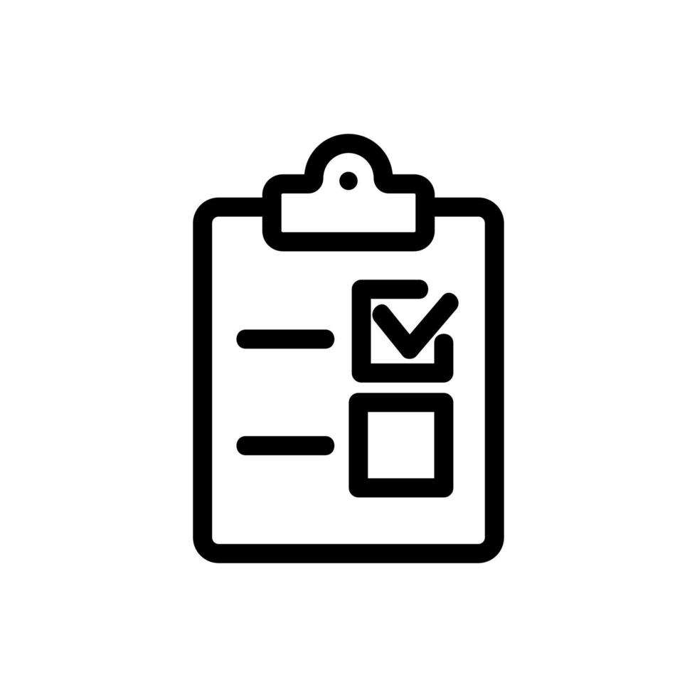 filling out the questionnaire is the vector icon. Isolated contour symbol illustration