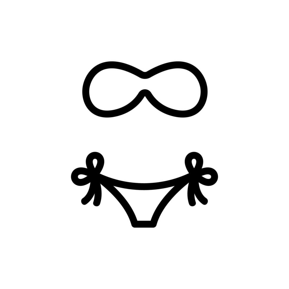 separate bandeau swimsuit icon vector outline illustration