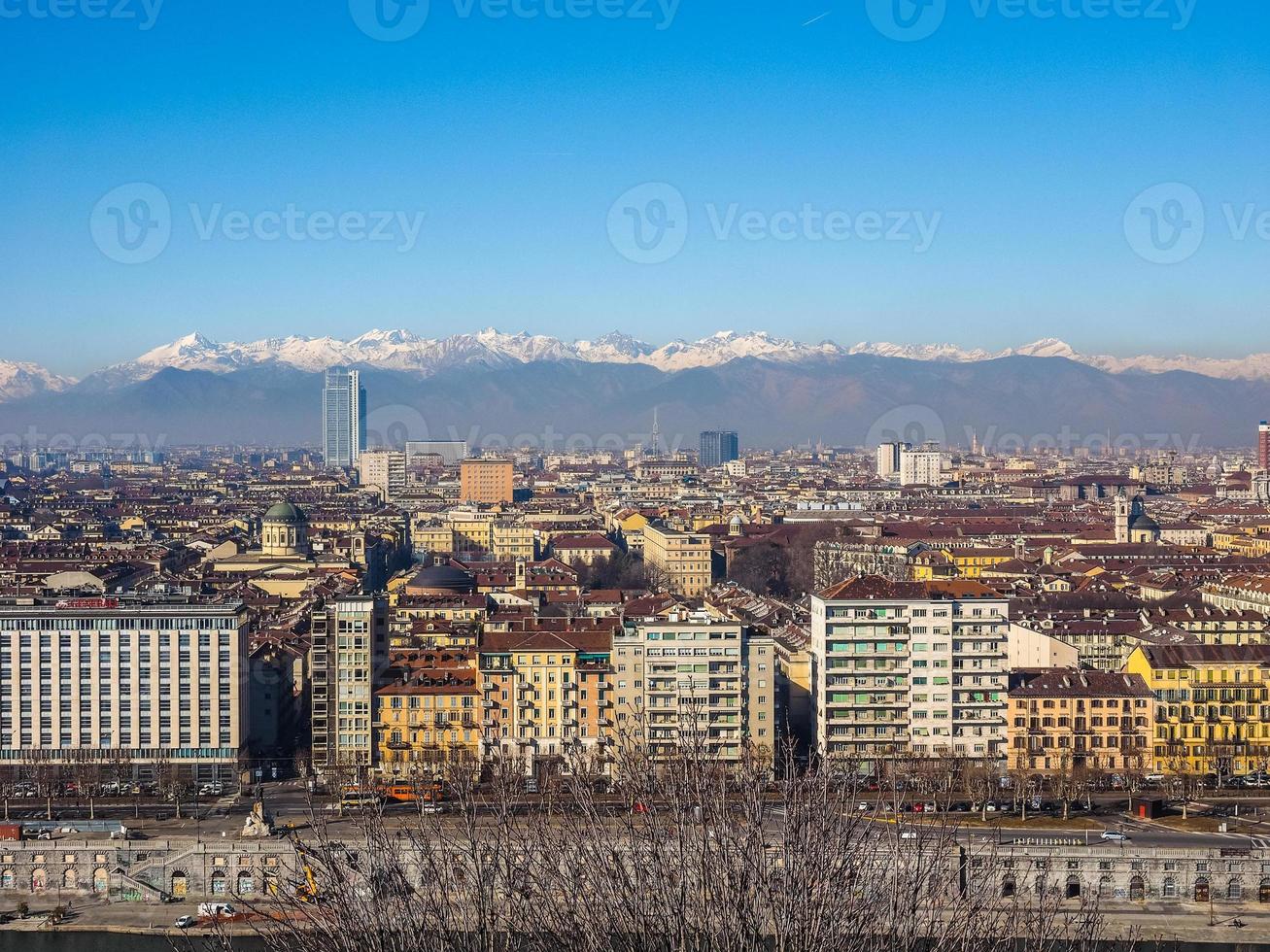 HDR Aerial view of Turin photo