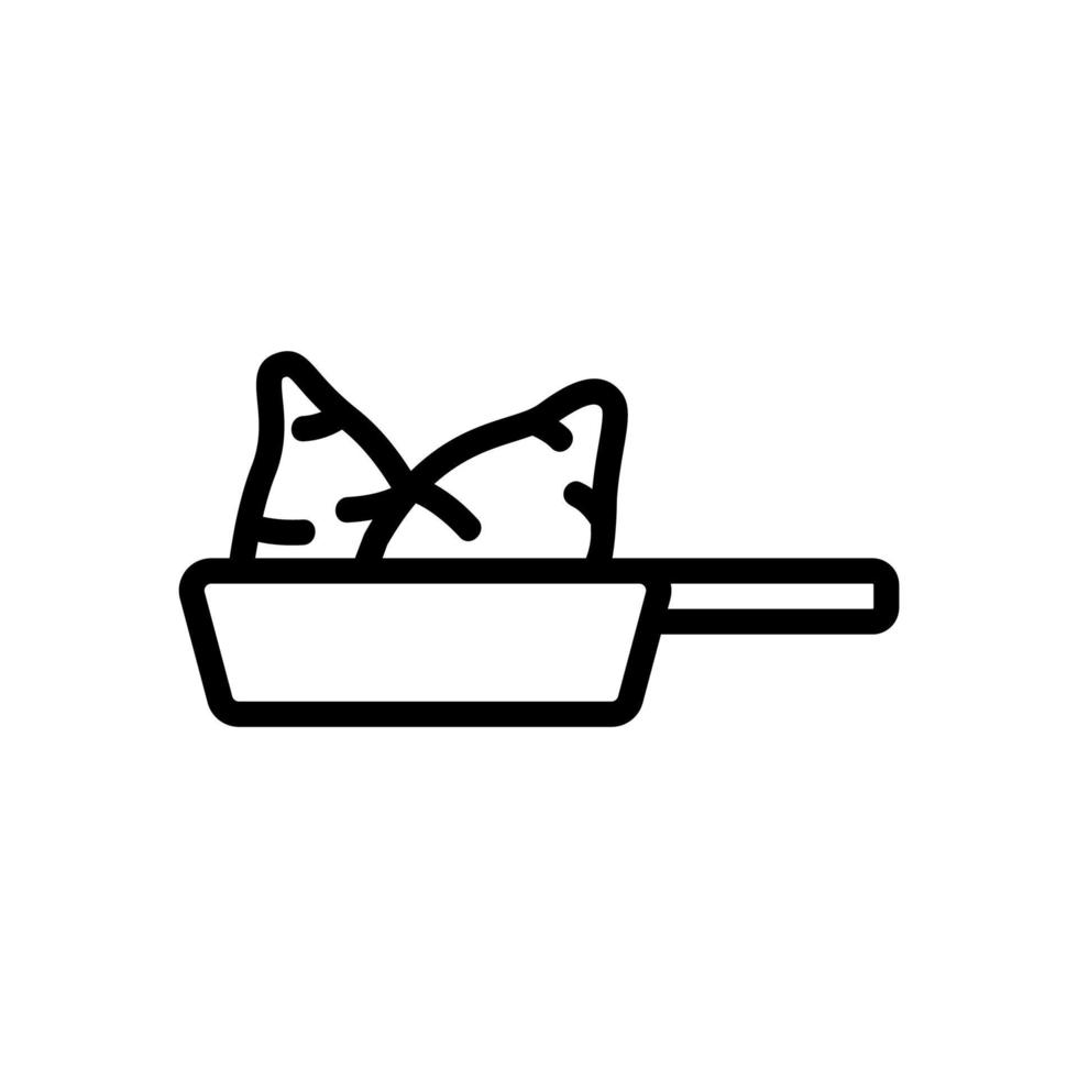 sweet potato frying icon vector outline illustration