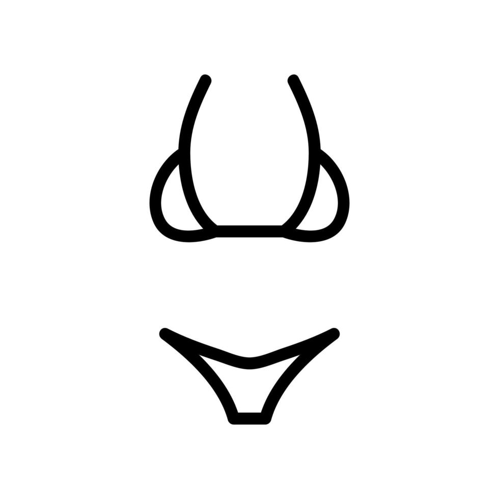 bikini ancho corpiño icono vector contorno ilustración