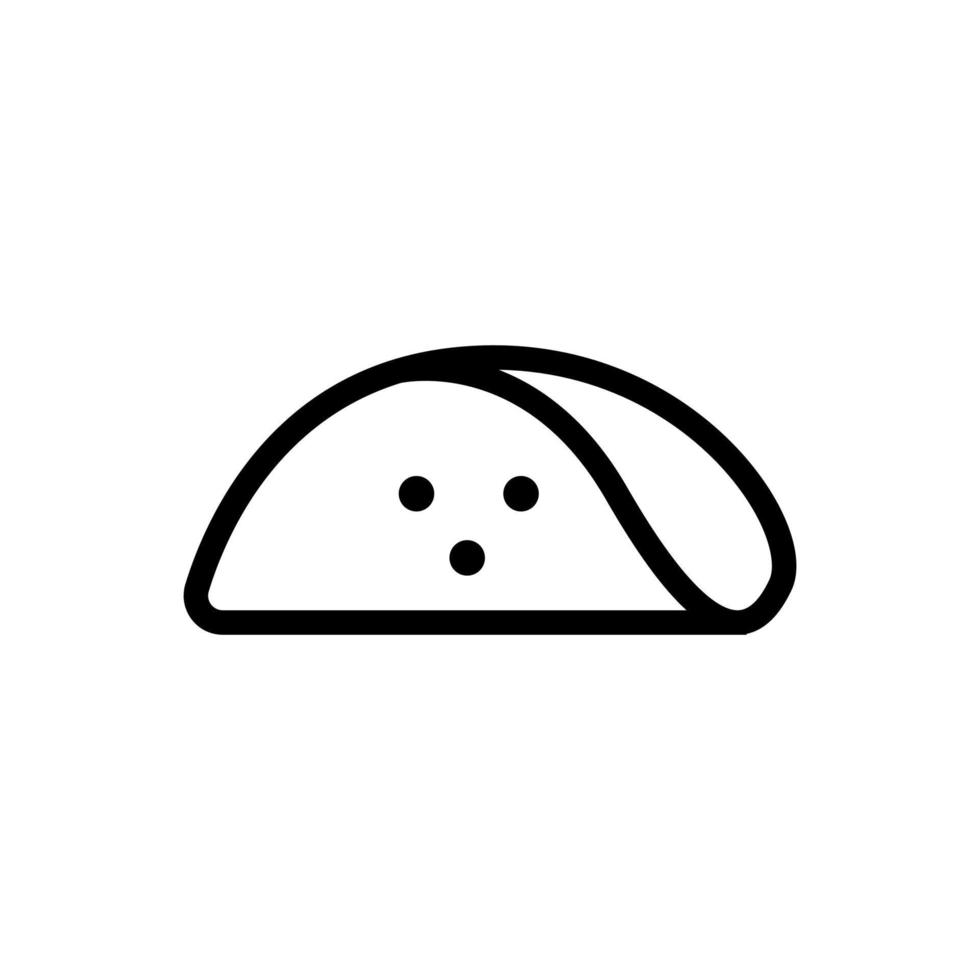 vector de icono de taco. ilustración de símbolo de contorno aislado