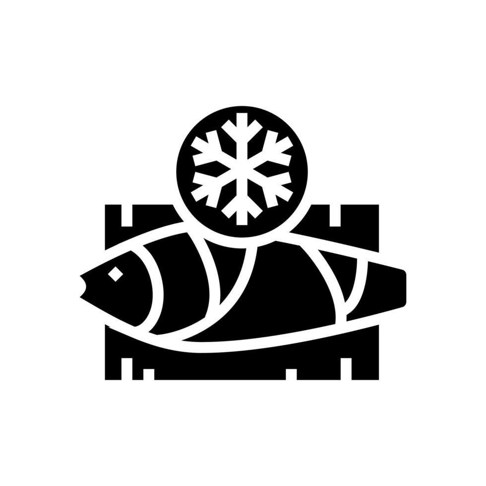 frozen tuna glyph icon vector illustration