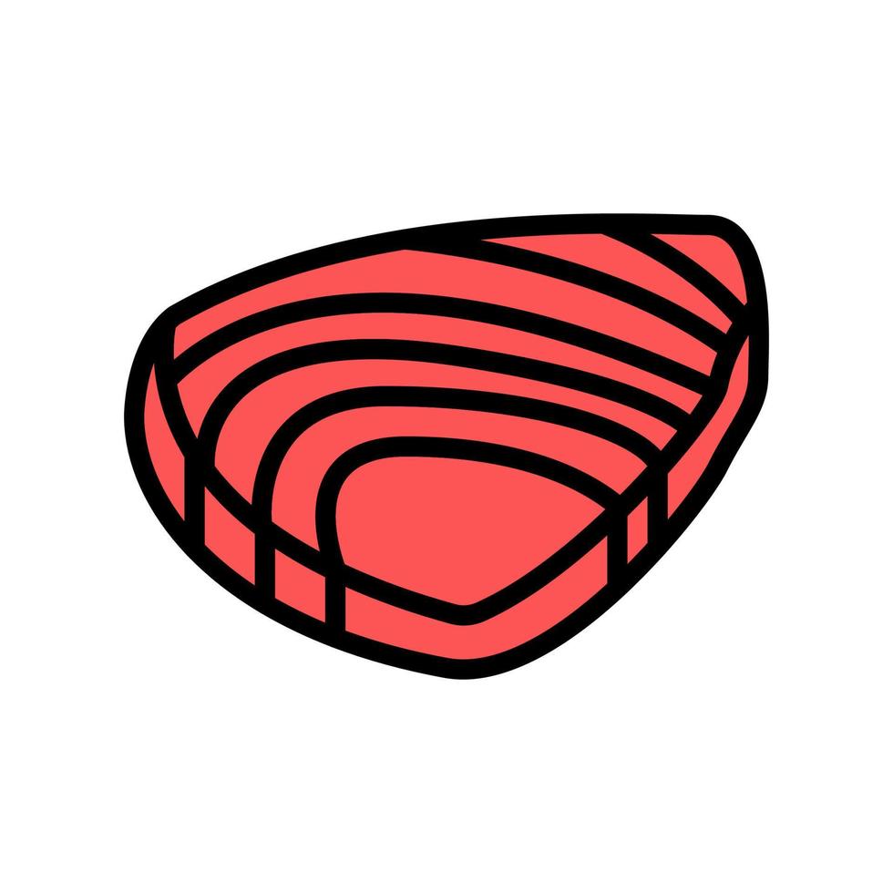 ilustración de vector de icono de color de filete de carne de atún